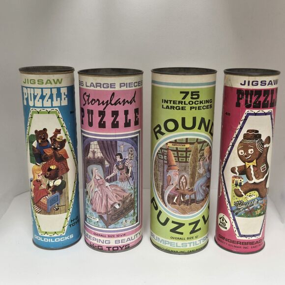 4 HG TOYS Jigsaw Puzzles #429#411#432#412 In Can Vintage As Is - Picture 3 of 6